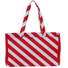 Candy Cane Red White Line Stripes Pattern Peppermint Christmas Delicious Design Canvas Work Bag by genx