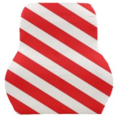 Candy Cane Red White Line Stripes Pattern Peppermint Christmas Delicious Design Car Seat Back Cushion  by genx