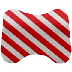 Candy Cane Red White Line Stripes Pattern Peppermint Christmas Delicious Design Head Support Cushion by genx