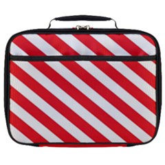 Candy Cane Red White Line Stripes Pattern Peppermint Christmas Delicious Design Full Print Lunch Bag by genx