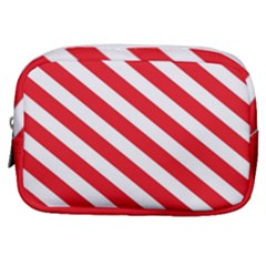 Candy Cane Red White Line Stripes Pattern Peppermint Christmas Delicious Design Make Up Pouch (small) by genx