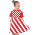 Candy Cane Red White Line stripes pattern peppermint Christmas delicious design Kids  Sailor Dress View1