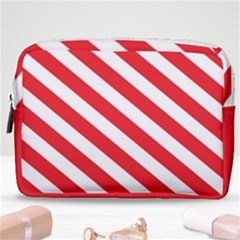 Candy Cane Red White Line Stripes Pattern Peppermint Christmas Delicious Design Make Up Pouch (medium) by genx