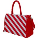 Candy Cane Red White Line stripes pattern peppermint Christmas delicious design Duffel Travel Bag View1