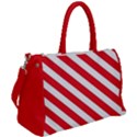 Candy Cane Red White Line stripes pattern peppermint Christmas delicious design Duffel Travel Bag View2