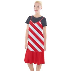 Candy Cane Red White Line Stripes Pattern Peppermint Christmas Delicious Design Camis Fishtail Dress by genx