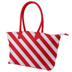 Candy Cane Red White Line Stripes Pattern Peppermint Christmas Delicious Design Canvas Shoulder Bag by genx