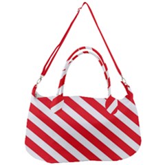 Candy Cane Red White Line Stripes Pattern Peppermint Christmas Delicious Design Removal Strap Handbag by genx