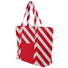 Candy Cane Red White Line Stripes Pattern Peppermint Christmas Delicious Design Zip Up Canvas Bag by genx