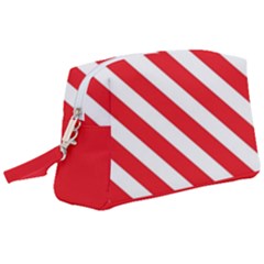 Candy Cane Red White Line Stripes Pattern Peppermint Christmas Delicious Design Wristlet Pouch Bag (large) by genx