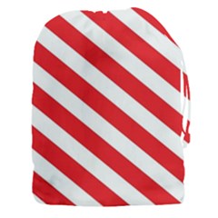 Candy Cane Red White Line Stripes Pattern Peppermint Christmas Delicious Design Drawstring Pouch (3xl) by genx