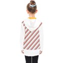 White Candy Cane Pattern with Red and Thin Green Festive Christmas Stripes Kids  Double Breasted Button Coat View2