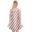 White Candy Cane Pattern with Red and Thin Green Festive Christmas Stripes Cutout Spaghetti Strap Chiffon Dress View2