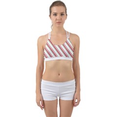 White Candy Cane Pattern With Red And Thin Green Festive Christmas Stripes Back Web Gym Set by genx