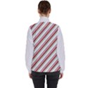 White Candy Cane Pattern with Red and Thin Green Festive Christmas Stripes Women s High Neck Windbreaker View2