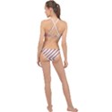 White Candy Cane Pattern with Red and Thin Green Festive Christmas Stripes High Neck Bikini Set View2