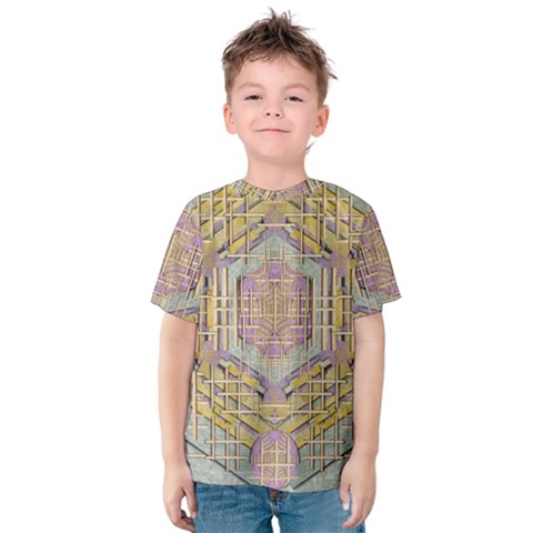 Temple Of Wood With A Touch Of Japan Kids  Cotton Tee by pepitasart