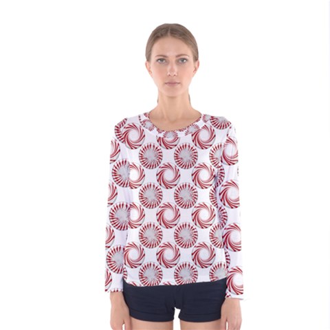 Peppermint Candy Dots Women s Long Sleeve Tee by bloomingvinedesign