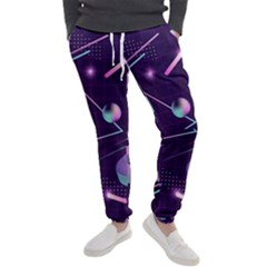 Retrowave Aesthetic Vaporwave Retro Memphis Pattern 80s Design Geometrical Shapes Futurist Pink Blue 3d Men s Jogger Sweatpants by genx