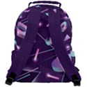 Retrowave Aesthetic vaporwave retro memphis pattern 80s design geometrical shapes futurist pink blue 3D Rounded Multi Pocket Backpack View3