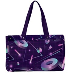 Retrowave Aesthetic Vaporwave Retro Memphis Pattern 80s Design Geometrical Shapes Futurist Pink Blue 3d Canvas Work Bag by genx