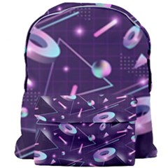 Retrowave Aesthetic Vaporwave Retro Memphis Pattern 80s Design Geometrical Shapes Futurist Pink Blue 3d Giant Full Print Backpack by genx