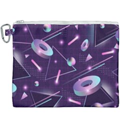 Retrowave Aesthetic Vaporwave Retro Memphis Pattern 80s Design Geometrical Shapes Futurist Pink Blue 3d Canvas Cosmetic Bag (xxxl) by genx