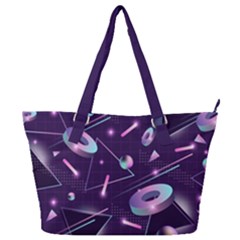 Retrowave Aesthetic Vaporwave Retro Memphis Pattern 80s Design Geometrical Shapes Futurist Pink Blue 3d Full Print Shoulder Bag by genx