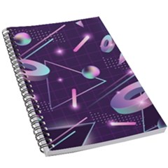 Retrowave Aesthetic Vaporwave Retro Memphis Pattern 80s Design Geometrical Shapes Futurist Pink Blue 3d 5 5  X 8 5  Notebook by genx