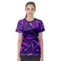 Retrowave Aesthetic vaporwave retro memphis pattern 80s design geometric shapes futurist purple pink blue neon light Women s Sport Mesh Tee View1