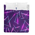 Retrowave Aesthetic vaporwave retro memphis pattern 80s design geometric shapes futurist purple pink blue neon light Duvet Cover Double Side (Full/ Double Size) View1