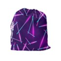 Retrowave Aesthetic vaporwave retro memphis pattern 80s design geometric shapes futurist purple pink blue neon light Drawstring Pouch (XL) View2