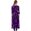 Retrowave Aesthetic vaporwave retro memphis pattern 80s design geometric shapes futurist purple pink blue neon light Button Up Boho Maxi Dress View2