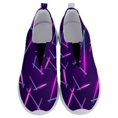 Retrowave Aesthetic Vaporwave Retro Memphis Pattern 80s Design Geometric Shapes Futurist Purple Pink Blue Neon Light No Lace Lightweight Shoes by genx