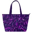 Retrowave Aesthetic vaporwave retro memphis pattern 80s design geometric shapes futurist purple pink blue neon light Back Pocket Shoulder Bag  View1