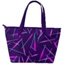 Retrowave Aesthetic vaporwave retro memphis pattern 80s design geometric shapes futurist purple pink blue neon light Back Pocket Shoulder Bag  View2