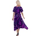 Retrowave Aesthetic vaporwave retro memphis pattern 80s design geometric shapes futurist purple pink blue neon light Cross Front Sharkbite Hem Maxi Dress View2