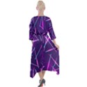 Retrowave Aesthetic vaporwave retro memphis pattern 80s design geometric shapes futurist purple pink blue neon light Quarter Sleeve Wrap Front Maxi Dress View2