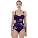 Retrowave Aesthetic vaporwave retro memphis pattern 80s design 3D geometric shapes Sweetheart Tankini Set View1