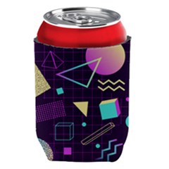 Retrowave Aesthetic Vaporwave Retro Memphis Pattern 80s Design 3d Geometric Shapes Can Holder by genx