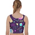 Retrowave Aesthetic vaporwave retro memphis pattern 80s design 3D geometric shapes Velvet Racer Back Crop Top View2