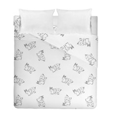 Messy Life Phrase Motif Typographic Pattern Duvet Cover Double Side (full/ Double Size) by dflcprintsclothing