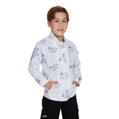 Messy Life Phrase Motif Typographic Pattern Kids  Windbreaker