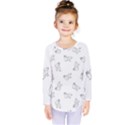 Messy Life Phrase Motif Typographic Pattern Kids  Long Sleeve Tee View1