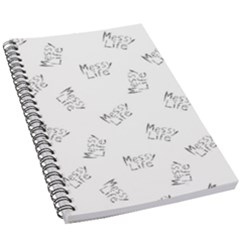 Messy Life Phrase Motif Typographic Pattern 5 5  X 8 5  Notebook