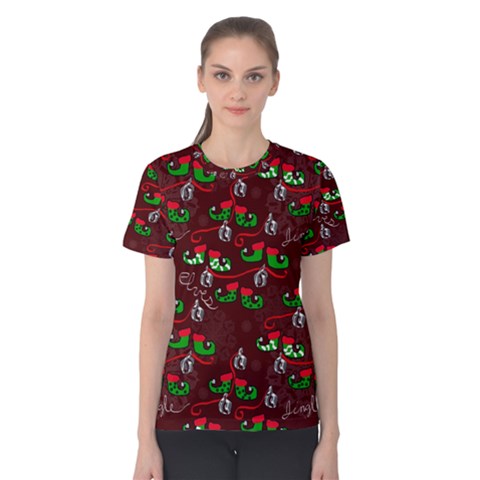 Elves Jingle Women s Cotton Tee by bloomingvinedesign