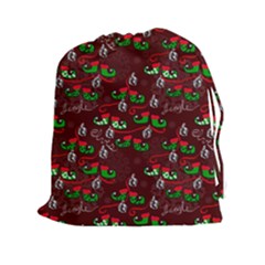 Elves Jingle Drawstring Pouch (2xl) by bloomingvinedesign