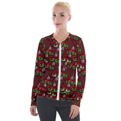 Elves Jingle Velour Zip Up Jacket by bloomingvinedesign