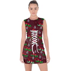 Elves Jingle Lace Up Front Bodycon Dress