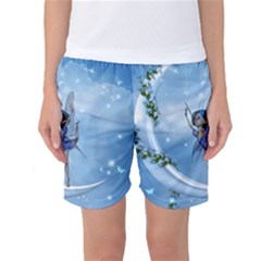 Little Fairy Dancing On The Moon Women s Basketball Shorts by FantasyWorld7